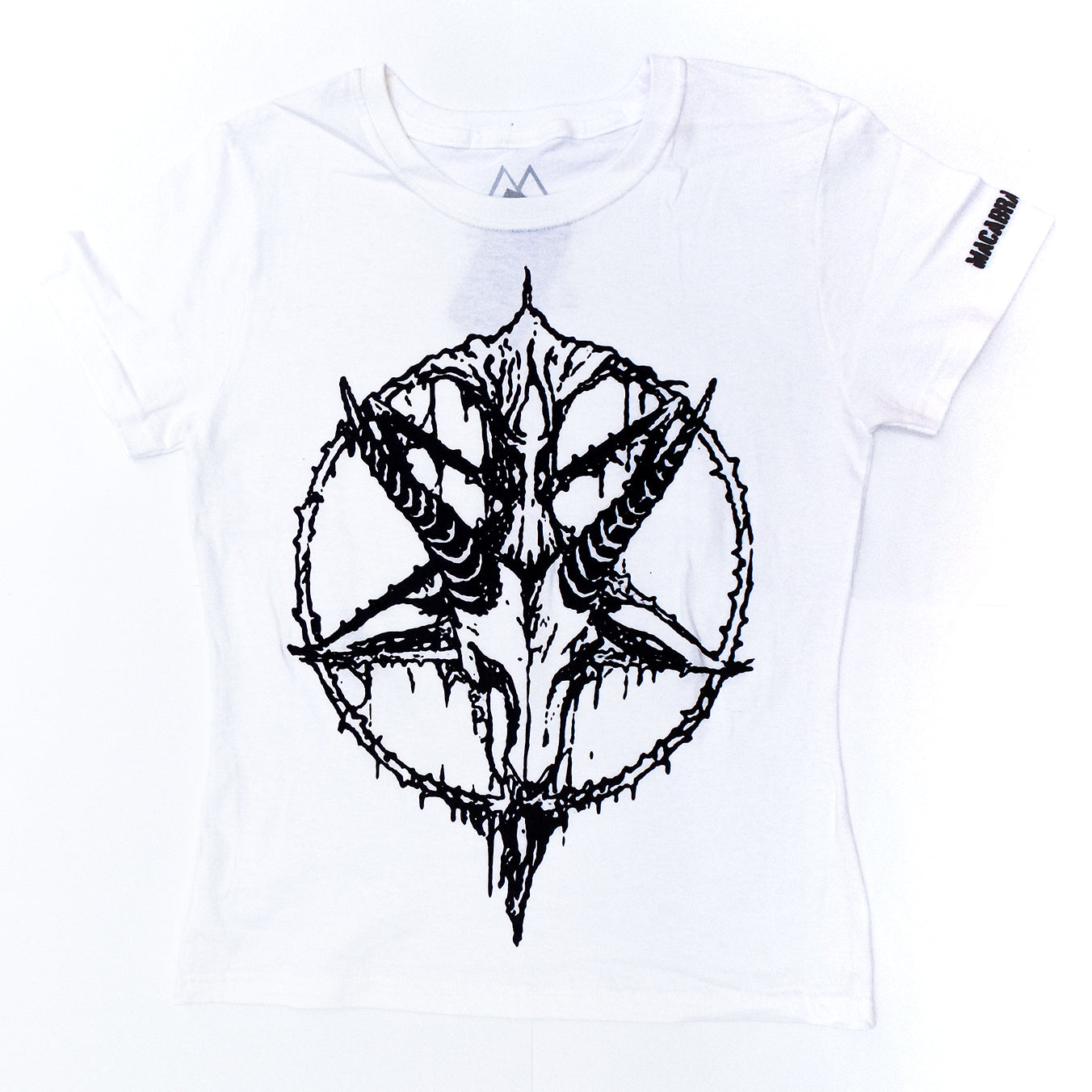 Playera blanca pentagrama Satan